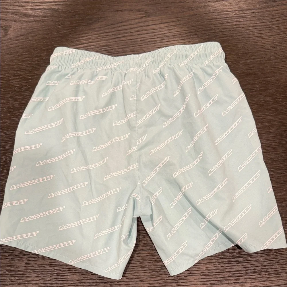Lacoste Men's Aqua Swim Trunks with Logo Pattern